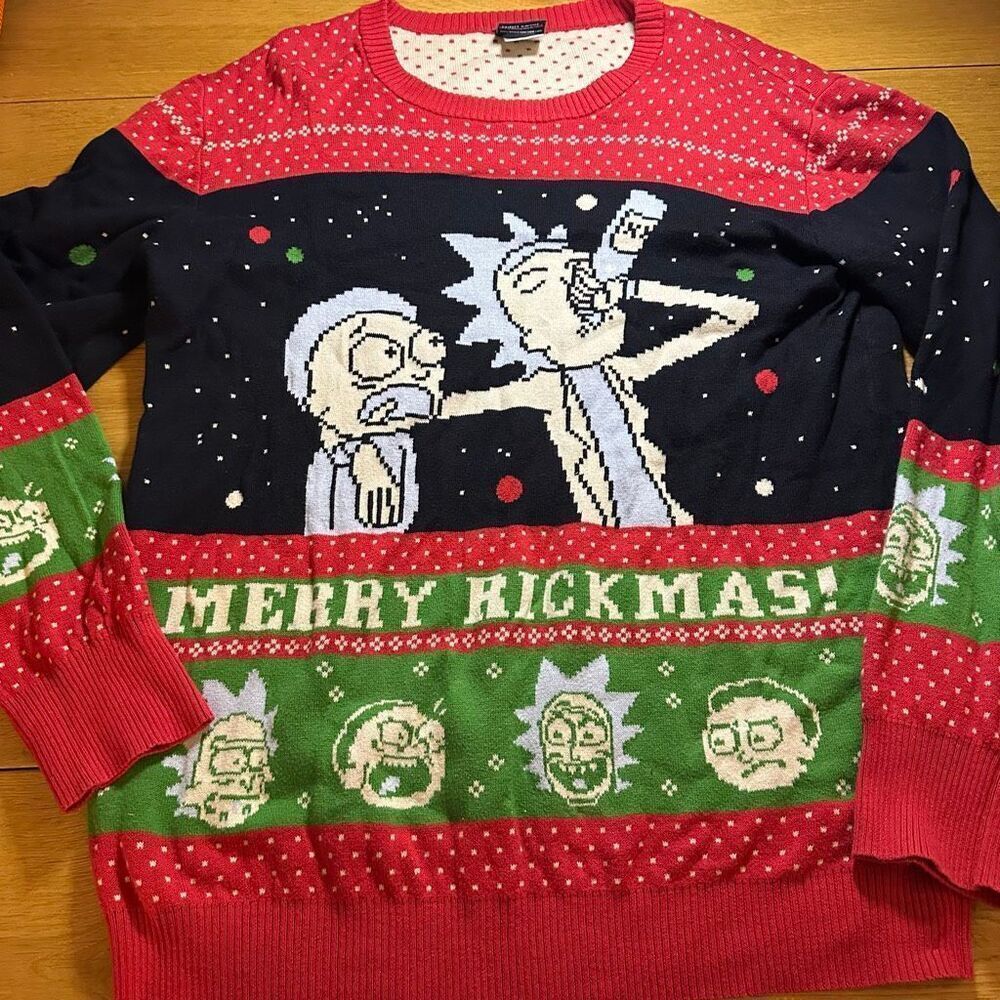 Rick and Morty ugly Christmas sweater merry rickmas xl